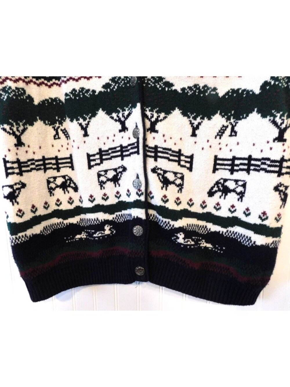 Vintage Northern Reflections Parkhurst XL Sweater Vest Farm Scene Cottagecore - Picture 2 of 6